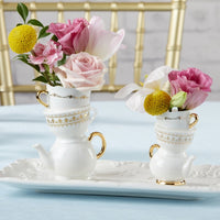 Thumbnail for Tea Time Whimsy Ceramic Bud Vase - Medium - Alternate Image 3 | My Wedding Favors