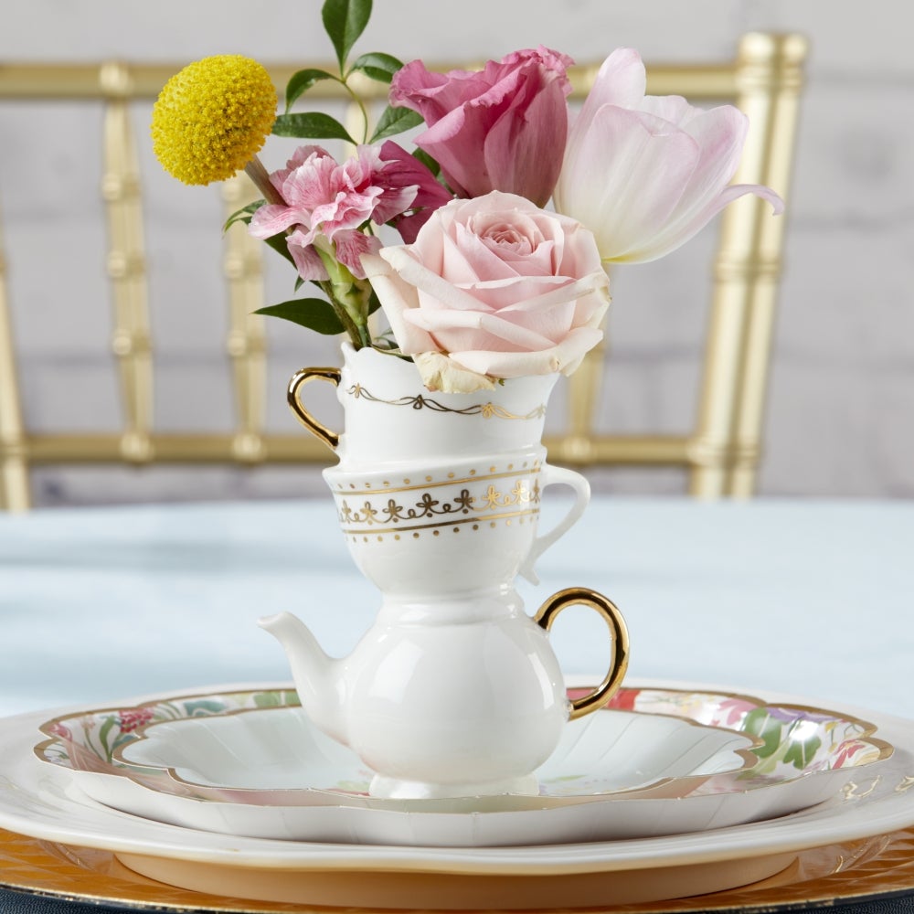 Tea Time Whimsy Ceramic Bud Vase - Medium - Alternate Image 5 | My Wedding Favors