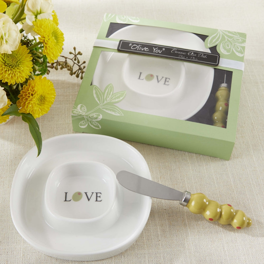 Olive You Olive Tray & Spreader - Main Image | My Wedding Favors