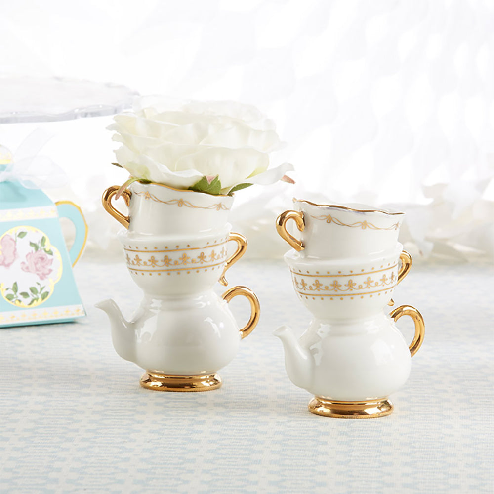 Tea Time Whimsy Ceramic Bud Vase (Set of 2) - Main Image | My Wedding Favors