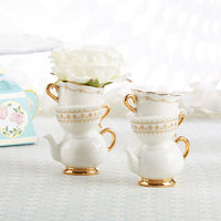 Thumbnail for Tea Time Whimsy Ceramic Bud Vase (Set of 2) - Main Image | My Wedding Favors