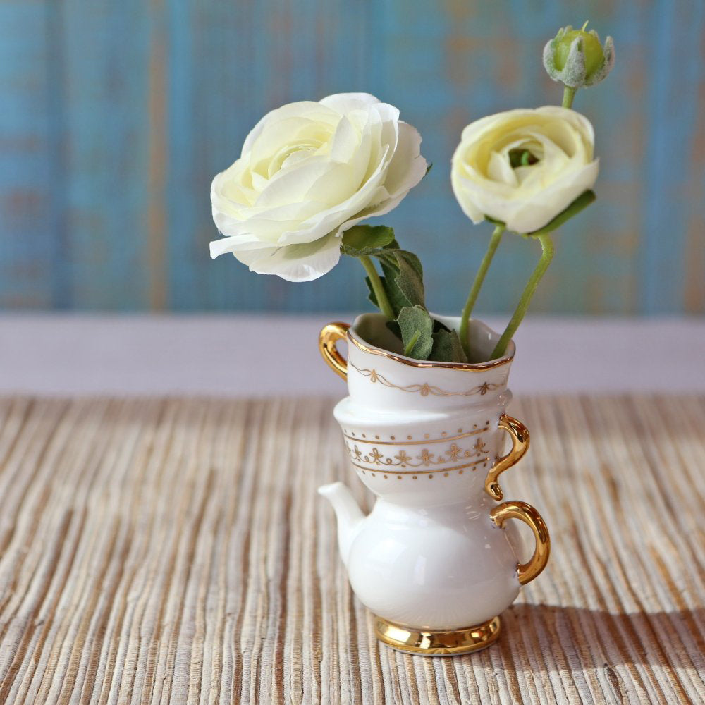 Tea Time Whimsy Ceramic Bud Vase (Set of 2) - Alternate Image 3 | My Wedding Favors