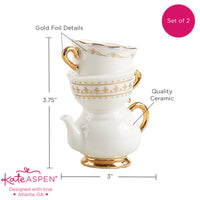 Tea Time Whimsy Ceramic Bud Vase (Set of 2) - Alternate Image 6 | My Wedding Favors