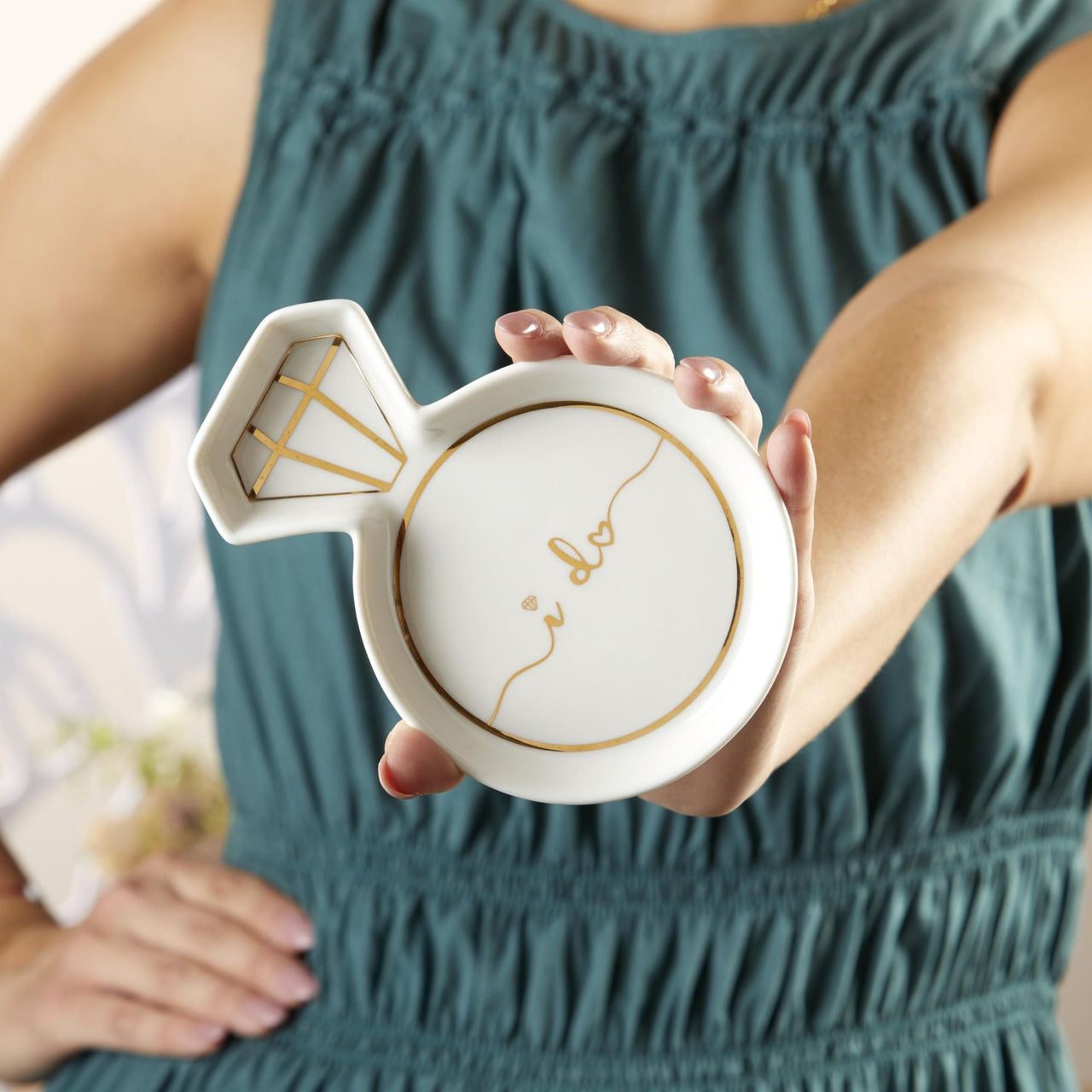 White Diamond Ring Trinket Dish - Main Image | My Wedding Favors