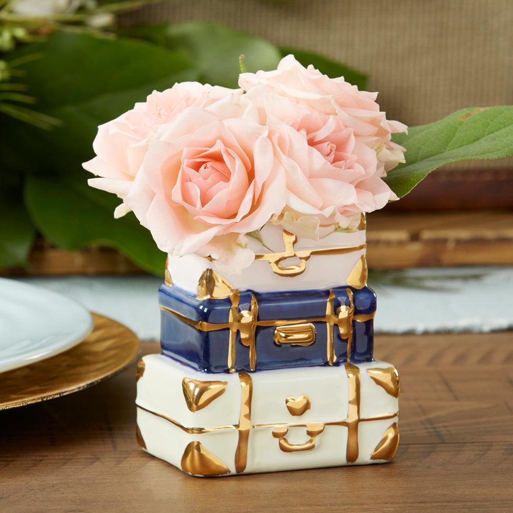 Suitcase Ceramic Bud Vase (Set of 2) - Main Image | My Wedding Favors