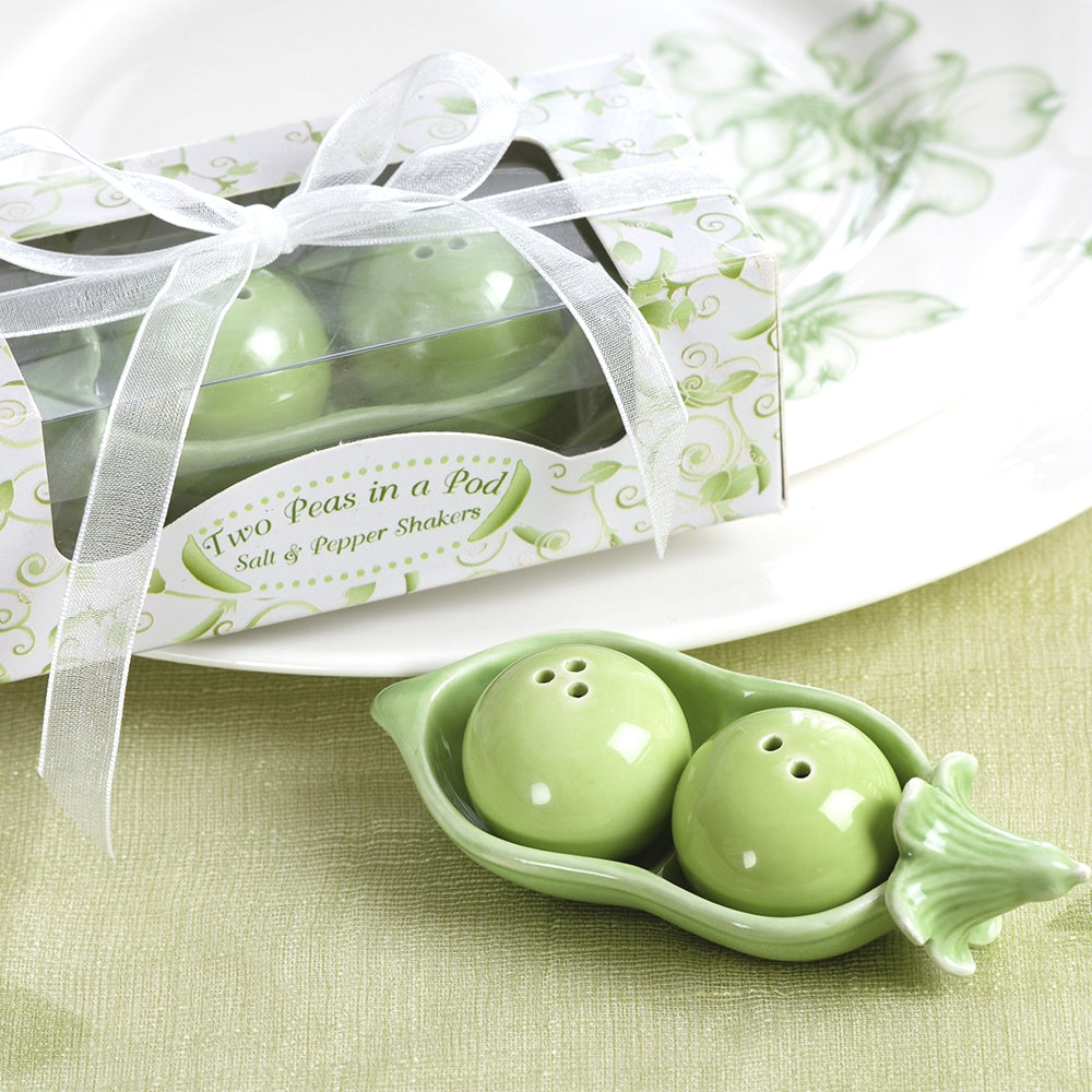 Two Peas in a Pod Ceramic Salt & Pepper Shakers (Set of 4) - Main Image | My Wedding Favors