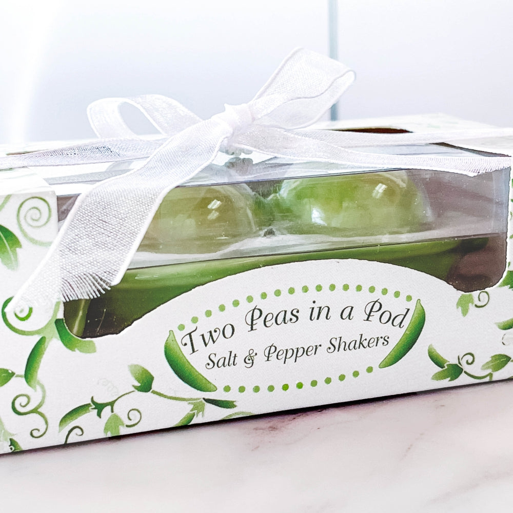 Two Peas in a Pod Ceramic Salt & Pepper Shakers (Set of 4) - Alternate Image 3 | My Wedding Favors