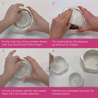 Thumbnail for Geometric Ceramic Planter - Small, Medium & Large (Set of 3) - Alternate Image 4 | My Wedding Favors