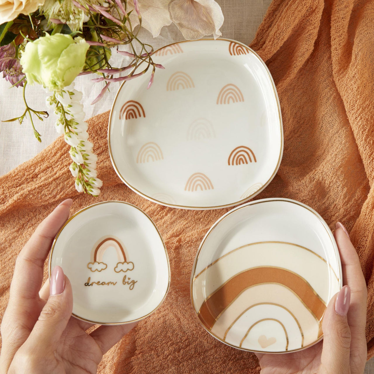 Boho Rainbow Trinket Dish (Set of 3) - Alternate Image 5 | My Wedding Favors