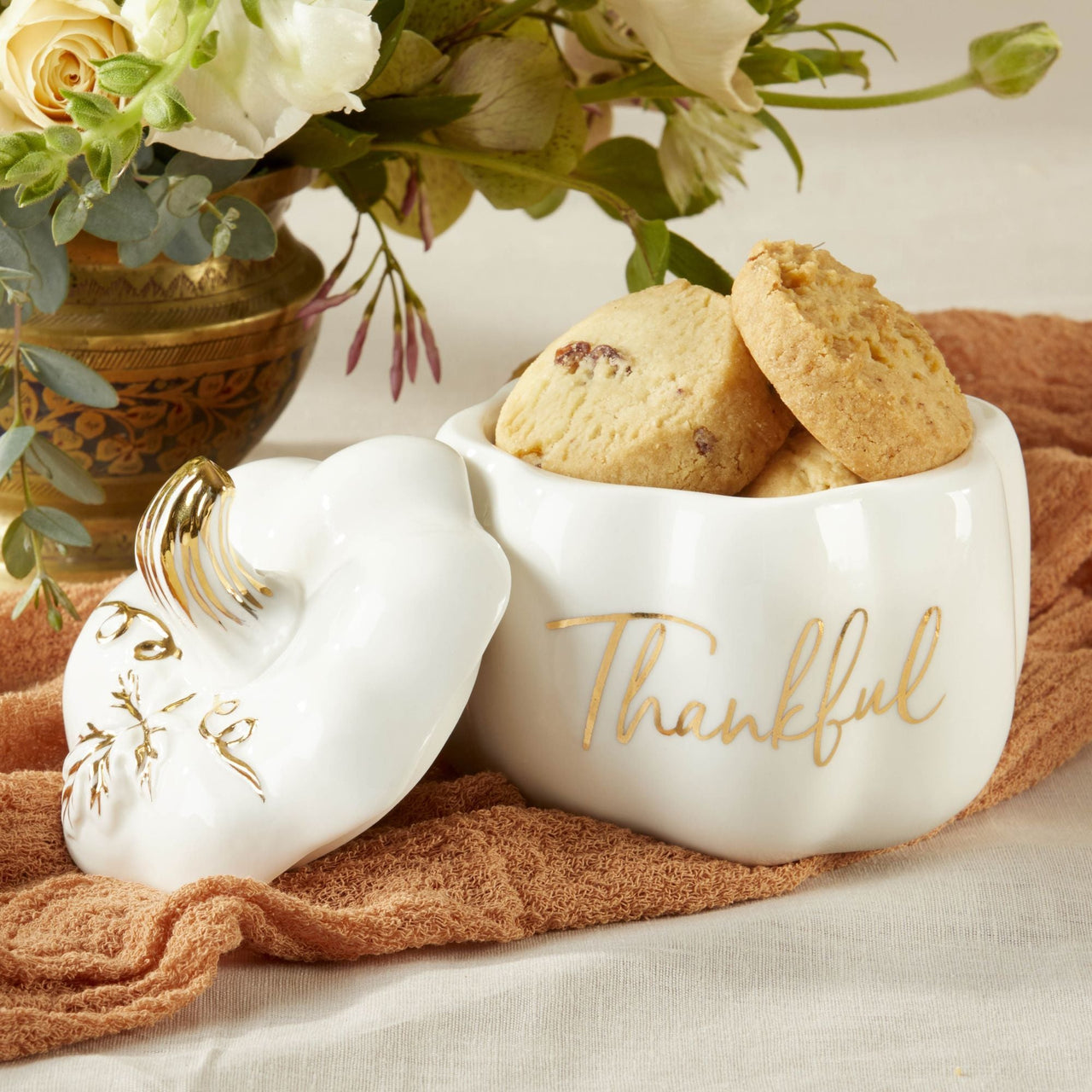 Thankful White Pumpkin Decorative Bowl - Alternate Image 4 | My Wedding Favors