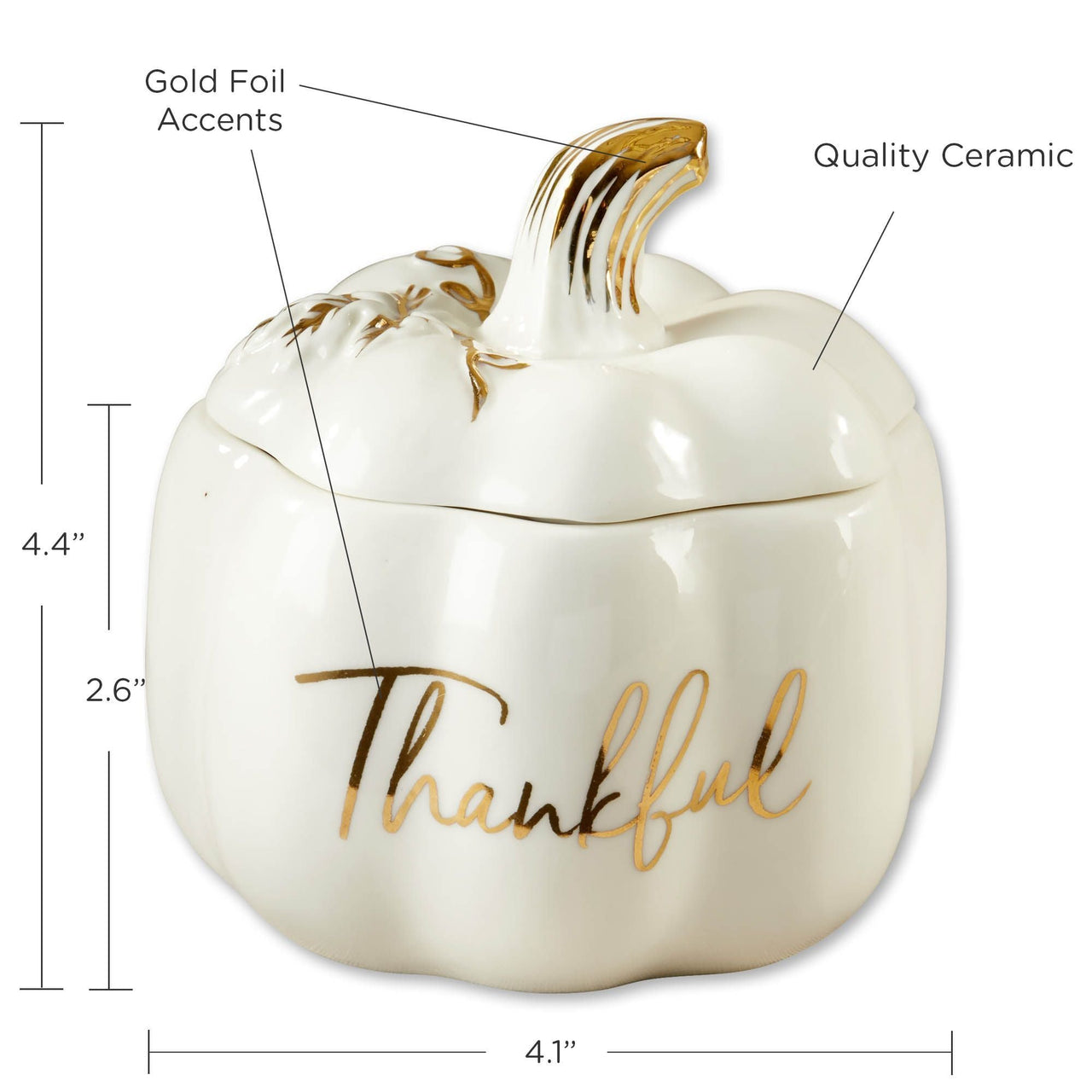 Thankful White Pumpkin Decorative Bowl - Alternate Image 7 | My Wedding Favors