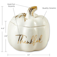 Thankful White Pumpkin Decorative Bowl - Alternate Image 7 | My Wedding Favors