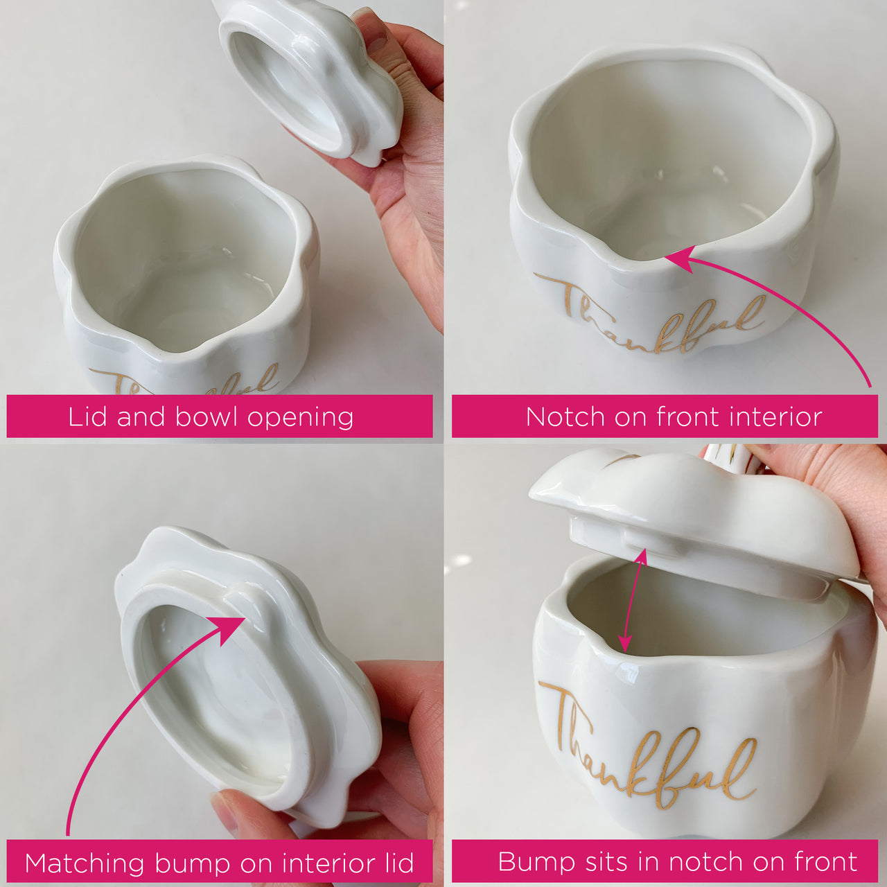 Thankful White Pumpkin Decorative Bowl - Alternate Image 8 | My Wedding Favors