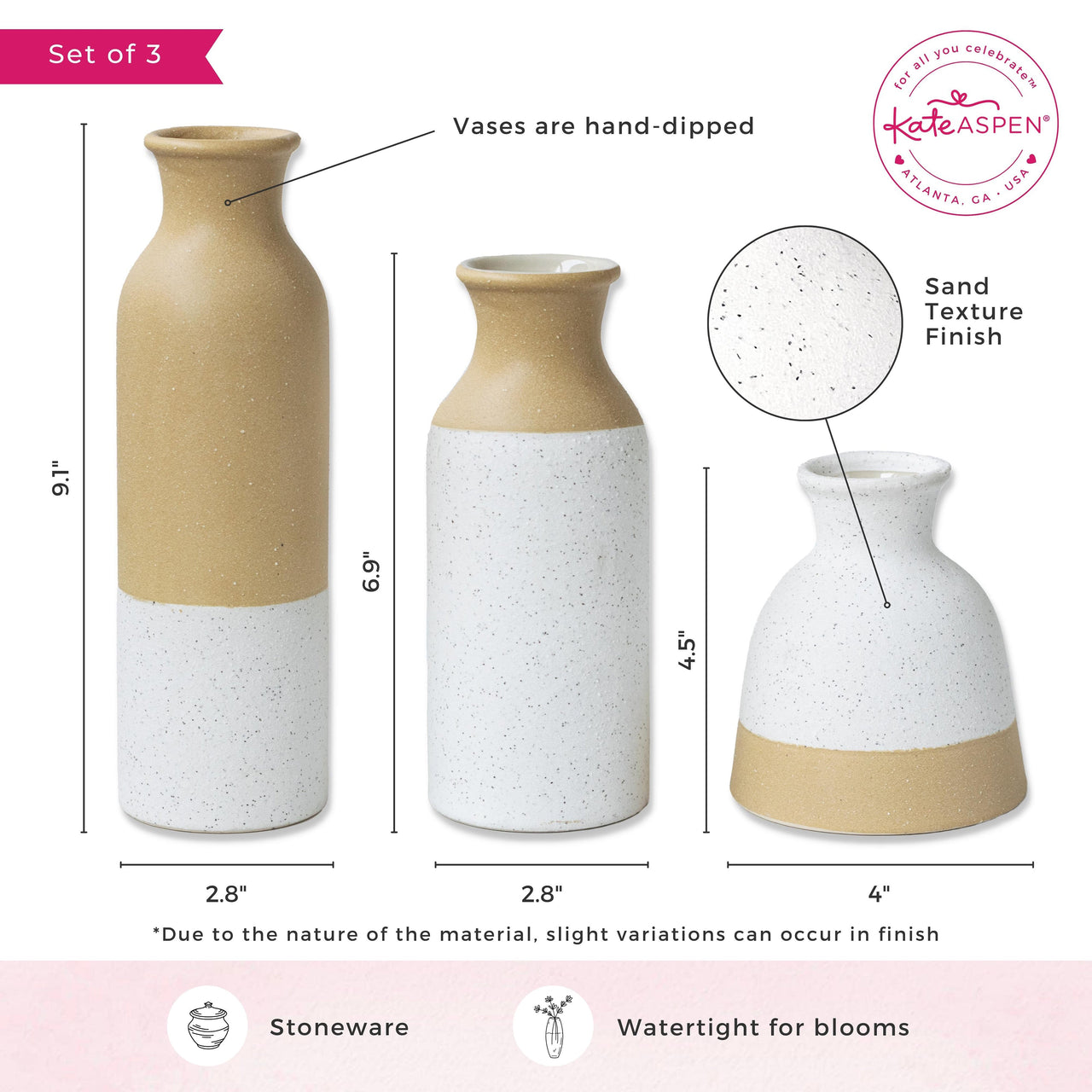 Modern Farmhouse Vase (Set of 3) - Alternate Image 6 | My Wedding Favors