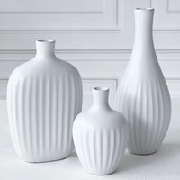Thumbnail for White Textured Ceramic Minimalist Vase (Set of 3) - Main Image | My Wedding Favors