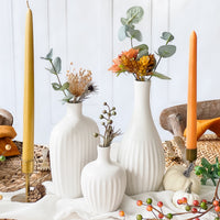 Thumbnail for White Textured Ceramic Minimalist Vase (Set of 3) - Alternate Image 3 | My Wedding Favors