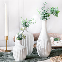 Thumbnail for White Textured Ceramic Minimalist Vase (Set of 3) - Alternate Image 7 | My Wedding Favors