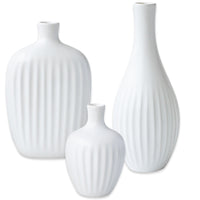 Thumbnail for White Textured Ceramic Minimalist Vase (Set of 3) - Alternate Image 9 | My Wedding Favors