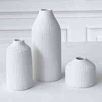 Thumbnail for Boho Ceramic Bud Vase - White (Set of 3) - Main Image | My Wedding Favors