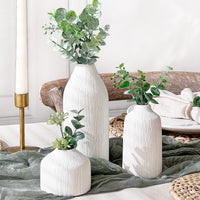 Thumbnail for Boho Ceramic Bud Vase - White (Set of 3) - Alternate Image 3 | My Wedding Favors