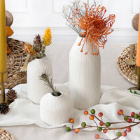 Thumbnail for Boho Ceramic Bud Vase - White (Set of 3) - Alternate Image 5 | My Wedding Favors