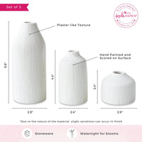 Thumbnail for Boho Ceramic Bud Vase - White (Set of 3) - Alternate Image 6 | My Wedding Favors