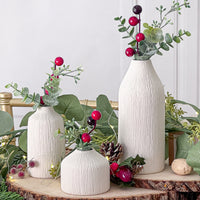 Thumbnail for Boho Ceramic Bud Vase - White (Set of 3) - Alternate Image 7 | My Wedding Favors