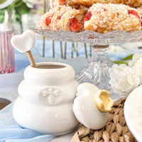 Thumbnail for Bee Hive Ceramic Mini Honey Jar & Dipper Set (Set of 2) - Alternate Image 5 | My Wedding Favors