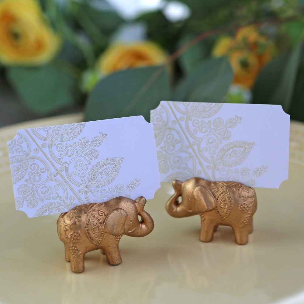 Gold Lucky Elephant Place Card Holder (Set of 6) - Alternate Image 4 | My Wedding Favors