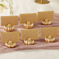 Thumbnail for Gold Pumpkin Place Card Holder (Set of 6) - Alternate Image 2 | My Wedding Favors