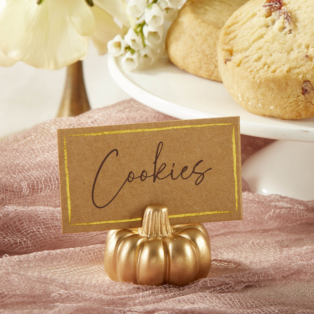 Gold Pumpkin Place Card Holder (Set of 6) - Alternate Image 5 | My Wedding Favors