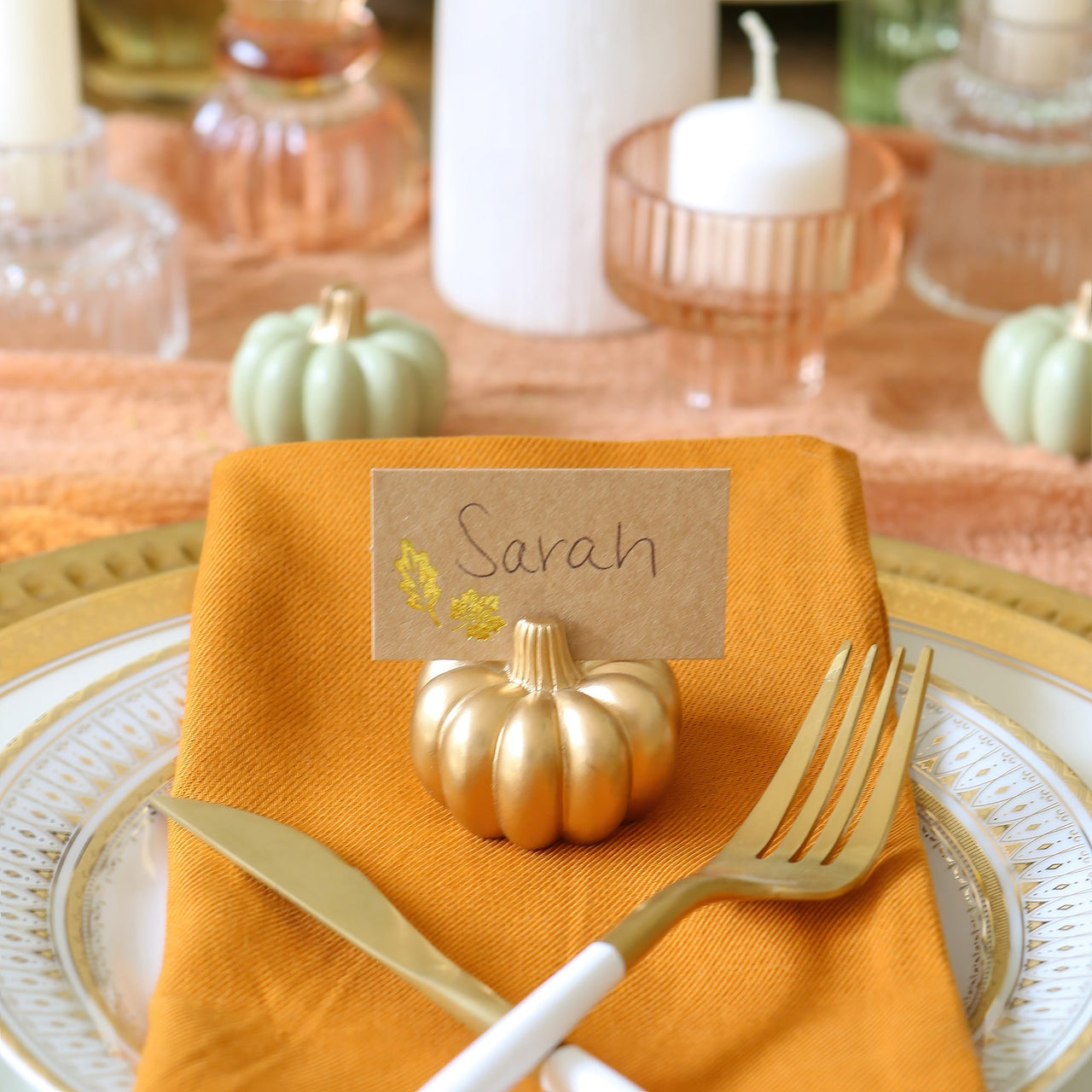 Harvest Gold Pumpkin Place Card Holder (Set of 6)Alternate Image 2, My Wedding Favors | Place Card Holders