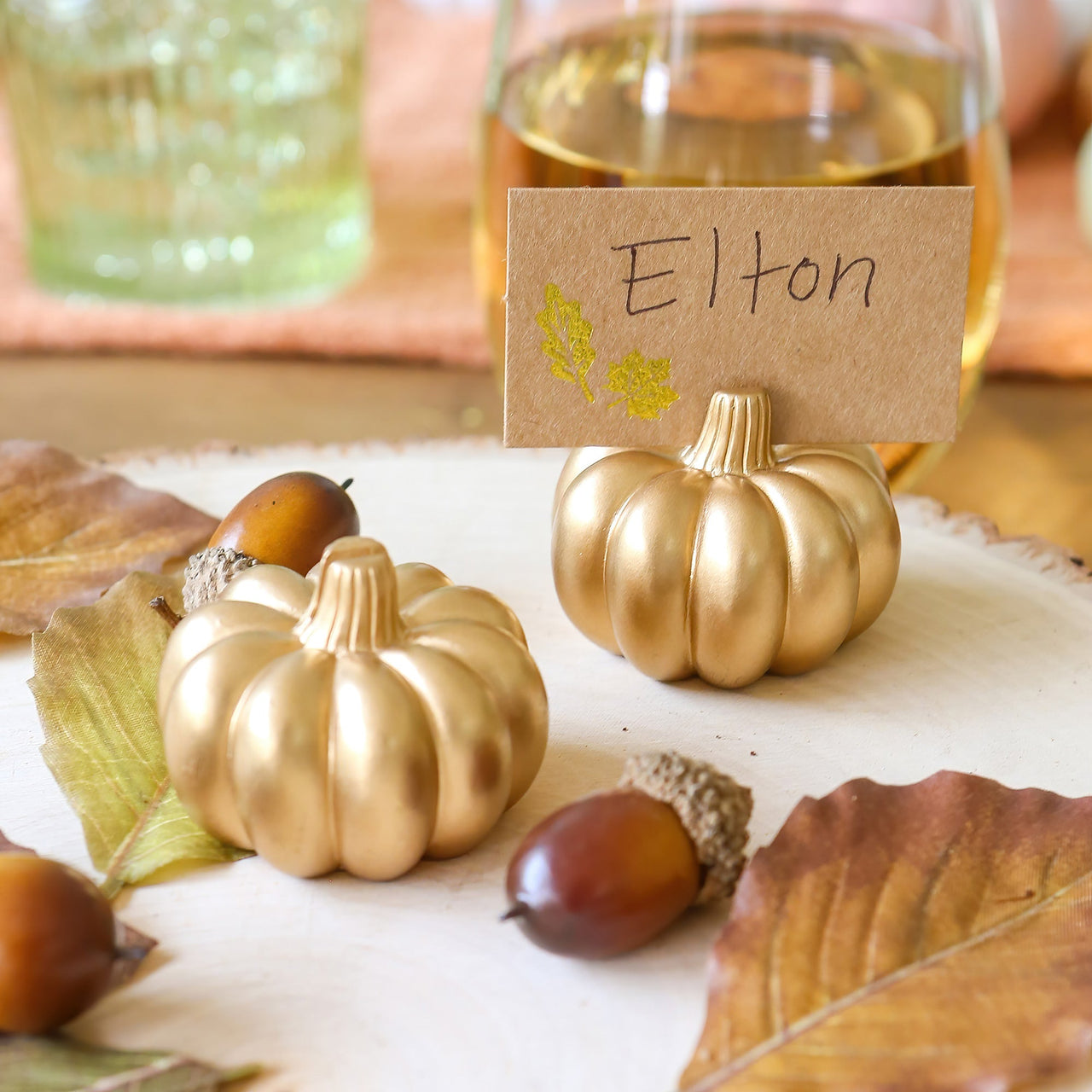 Harvest Gold Pumpkin Place Card Holder (Set of 6)Alternate Image 7, My Wedding Favors | Place Card Holders