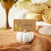 Thumbnail for White Pumpkin Place Card Holder (Set of 6) - Main Image | My Wedding Favors