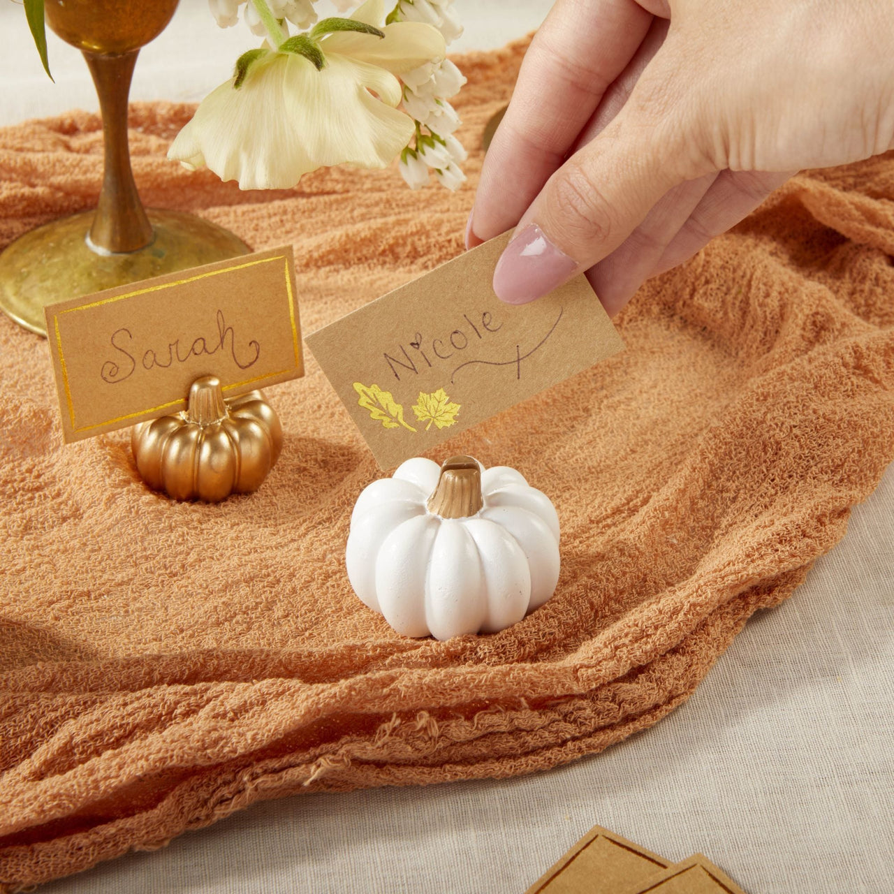White Pumpkin Place Card Holder (Set of 6) - Alternate Image 6 | My Wedding Favors
