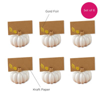 Thumbnail for White Pumpkin Place Card Holder (Set of 6) - Main Image0 | My Wedding Favors