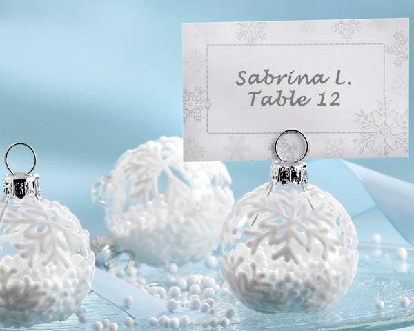 Holiday Ornament Place Card and Photo Holder Favor (Set of 6)