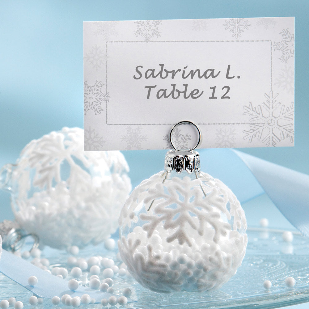Holiday Ornament Place Card and Photo Holder Favor (Set of 6)