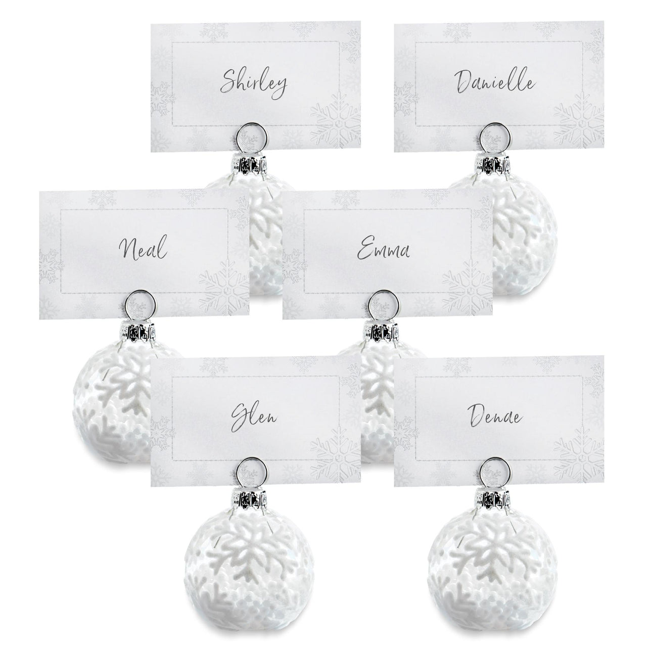 Holiday Ornament Place Card and Photo Holder Favor (Set of 6)