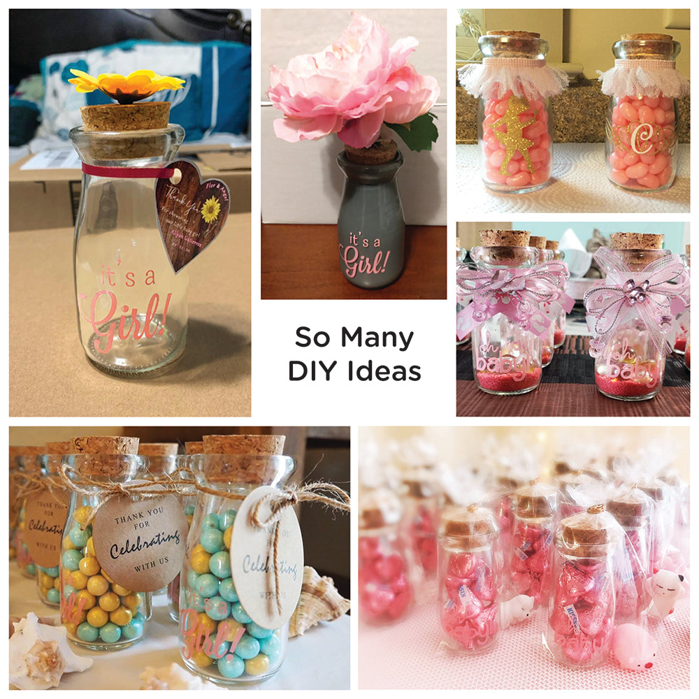 It's a Girl Vintage Milk Bottle Favor Jar (Set of 12) - Alternate Image 3 | My Wedding Favors