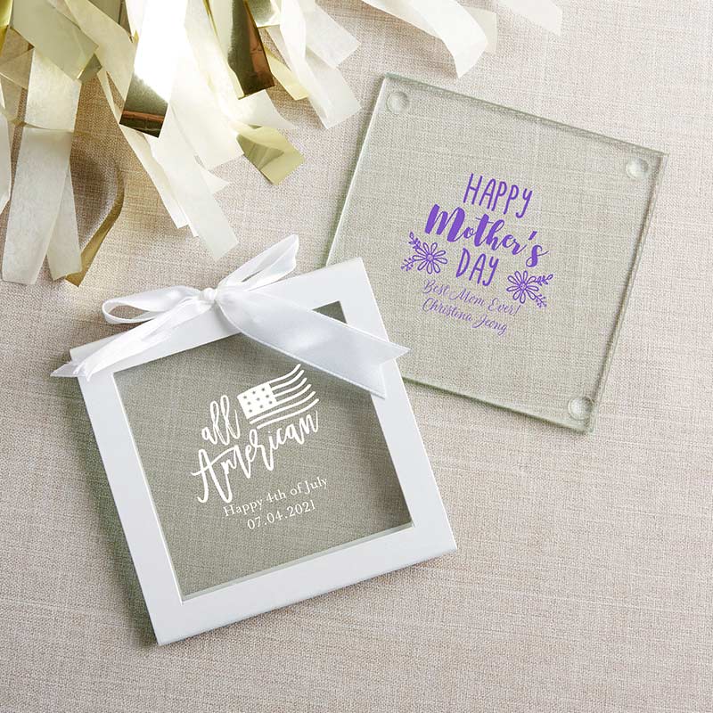 Personalized Glass Coaster (Set of 12) - Alternate Image 6 | My Wedding Favors