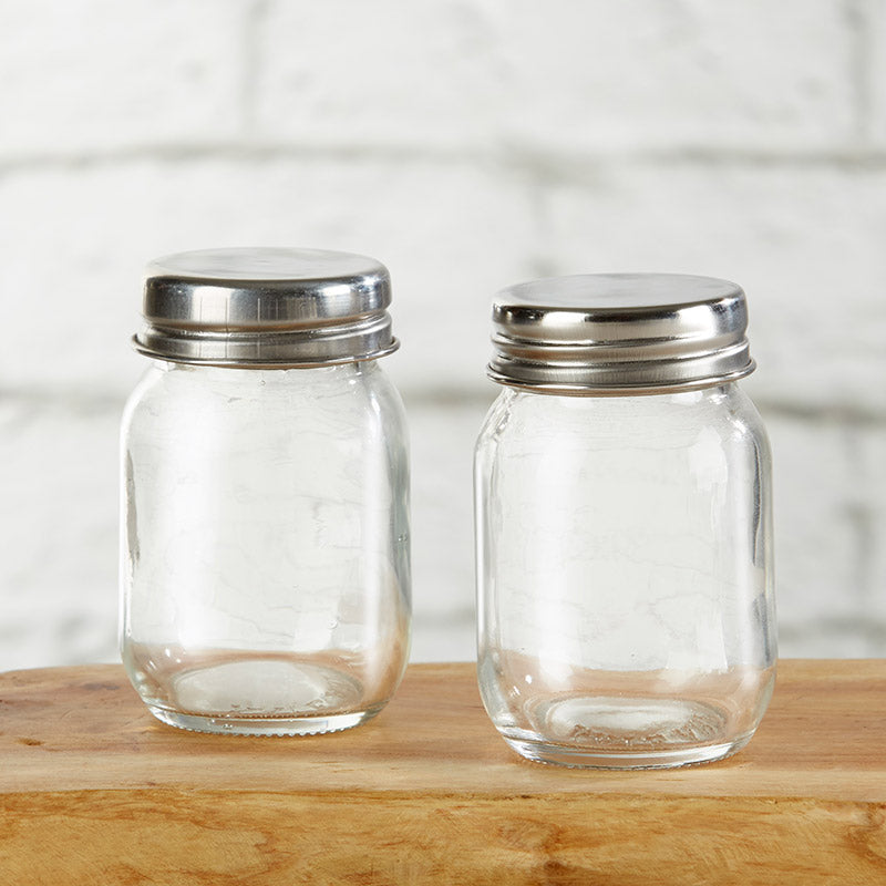 Salt and Pepper Shaker Set - Mason Jars with Handle Personalized Spices,  Shots
