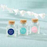 Thumbnail for Personalized Custom Design Petite Treat Square Glass Favor Jar (Set of 12) - Main Image | My Wedding Favors