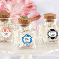 Thumbnail for Personalized Petite Treat Square Glass Favor Jar (Set of 12) - Main Image | My Wedding Favors