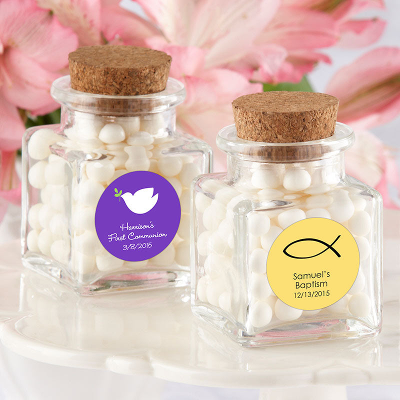 Personalized Petite Treat Square Glass Favor Jar (Set of 12) - Alternate Image 2 | My Wedding Favors