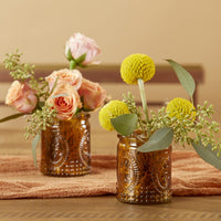 Thumbnail for Vintage Amber Glass Tea Light Holder (Set of 4) - Alternate Image 5 | My Wedding Favors