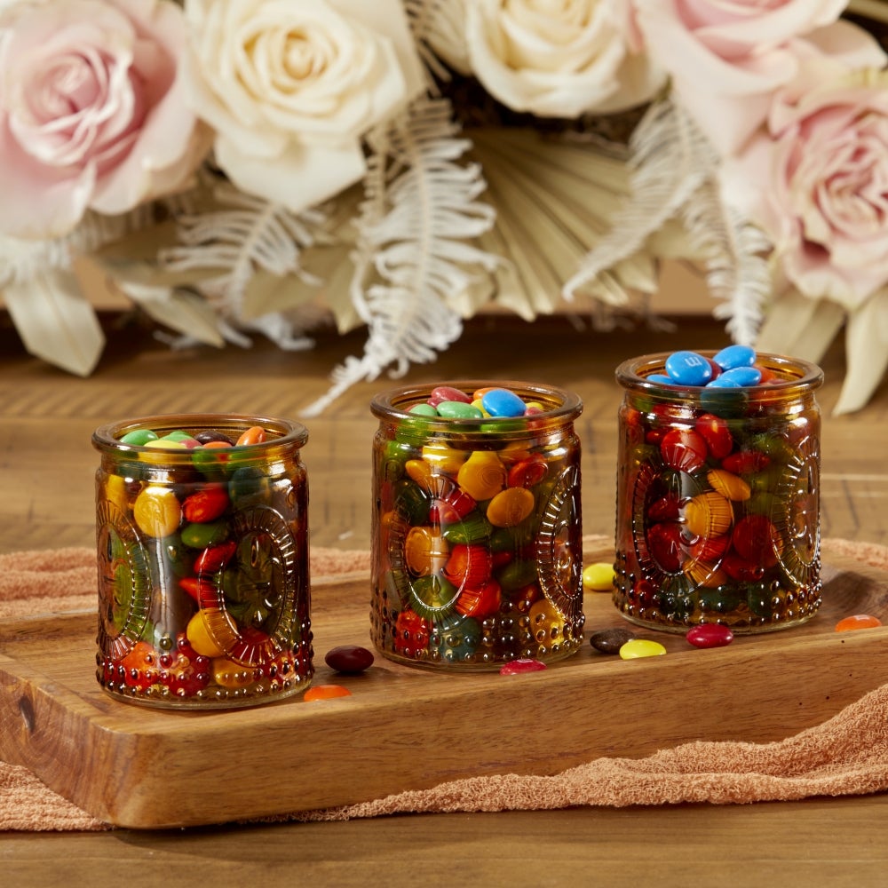 Vintage Amber Glass Tea Light Holder (Set of 4) - Alternate Image 6 | My Wedding Favors