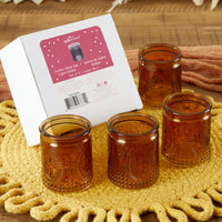 Thumbnail for Vintage Amber Glass Tea Light Holder (Set of 4) - Alternate Image 7 | My Wedding Favors