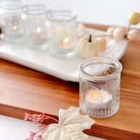 Thumbnail for Vintage Clear Glass Tea Light Holder (Set of 4) - Alternate Image 3 | My Wedding Favors
