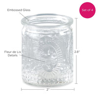 Thumbnail for Vintage Clear Glass Tea Light Holder (Set of 4) - Alternate Image 6 | My Wedding Favors